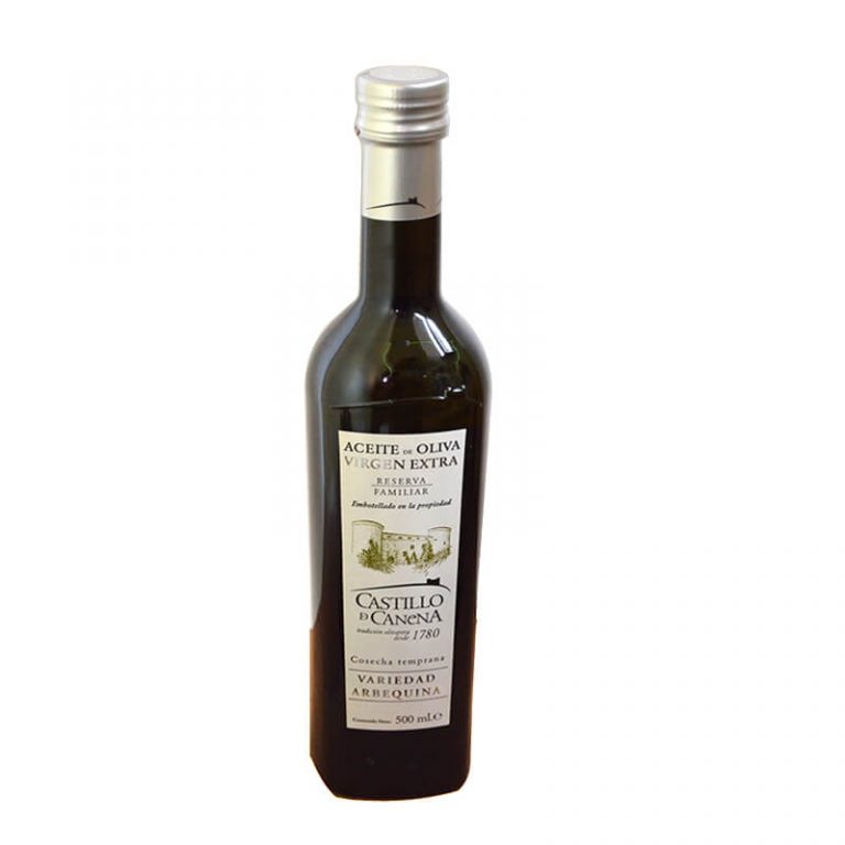 Botella de aceite de Jaén,, aceite de oliva Arbequina de Castillo de Canena