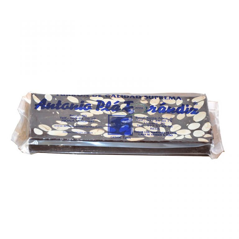 Turrón de chocolate negro con almendra de Antonio Pla.Fernandiz