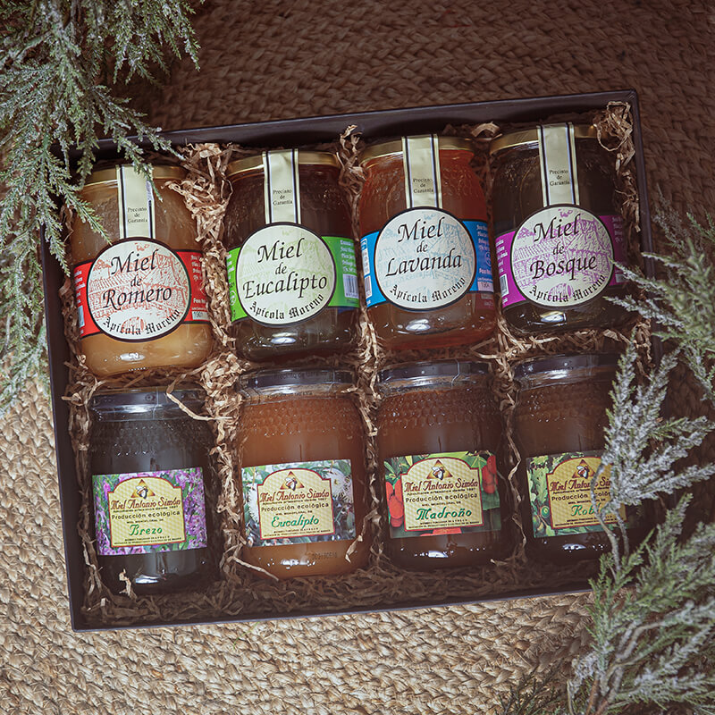 Caja para empresa con 8 variedades de miel