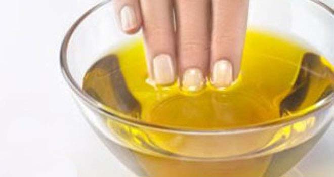 nails and olive oil