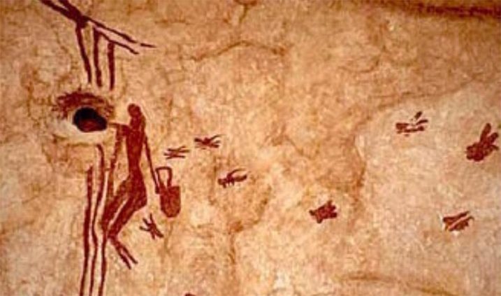curiosidades de la miel, pinturas rupestres las paredes de las cuevas de Araña